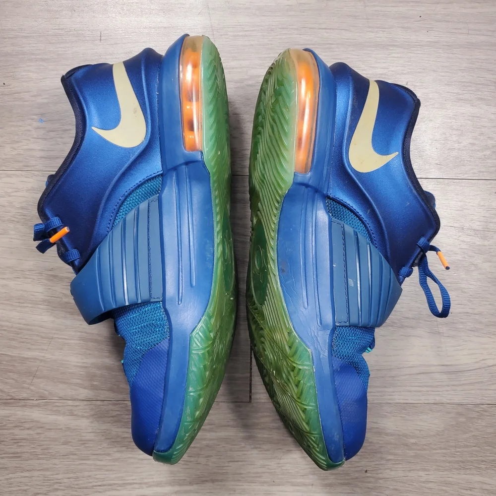 Nike KD 7 GS Elevate 669942-400 7Y Blue Silver Kevin Durant Basketball Shoes